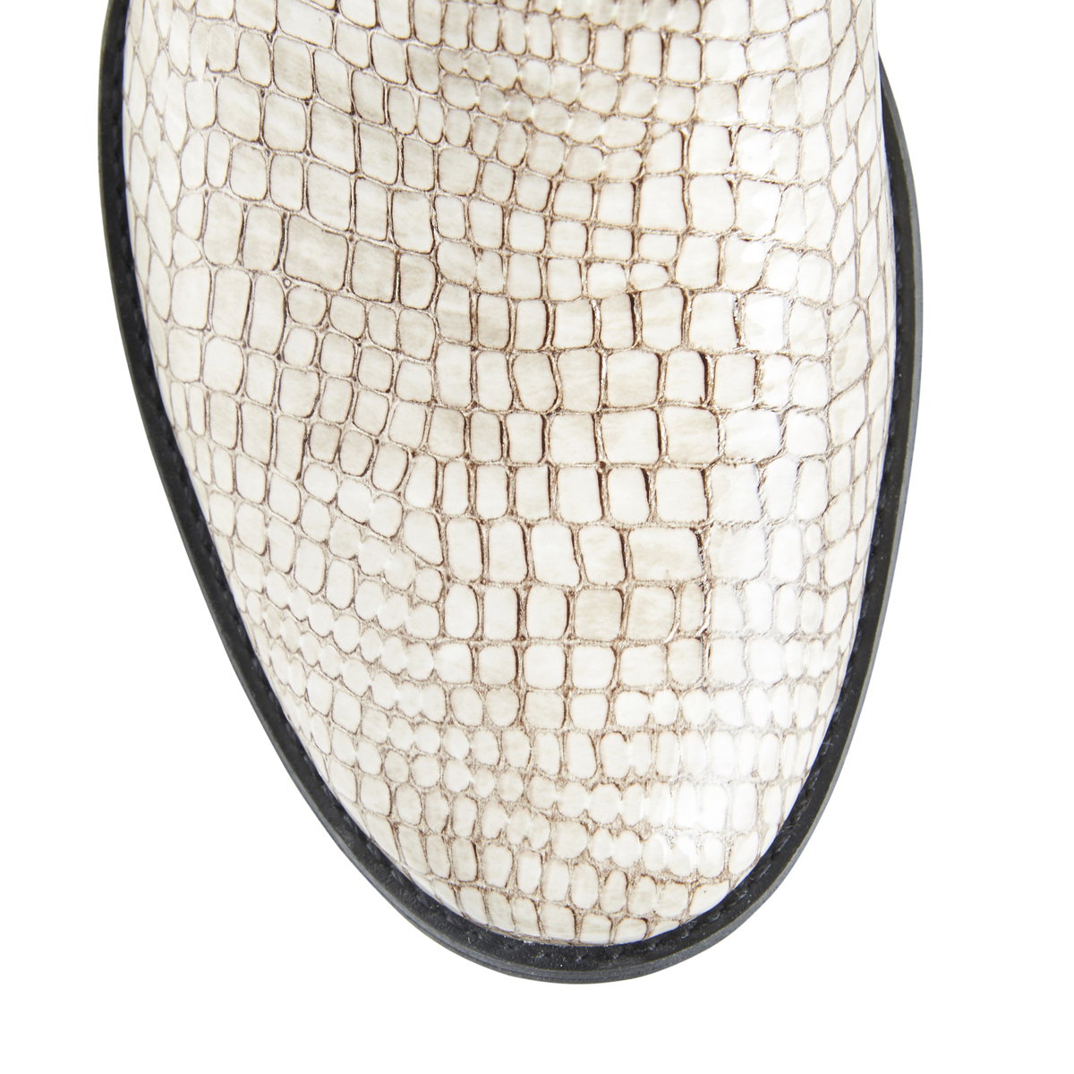 Casey Ankle Boots In Moc Croc - Beige