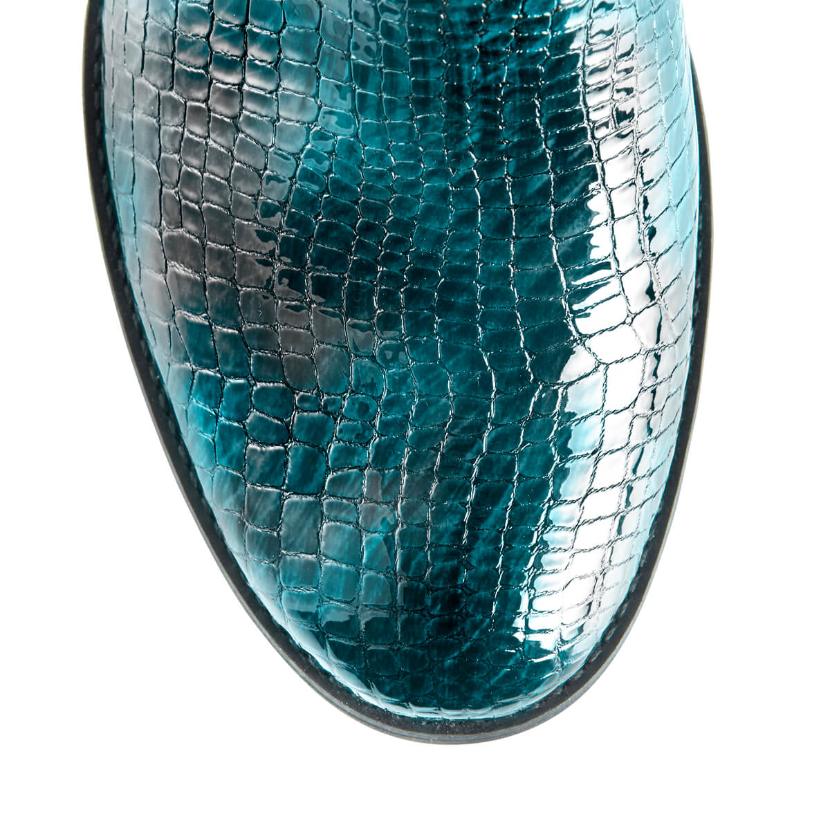 Casey Ankle Boots in Moc Croc - Teal