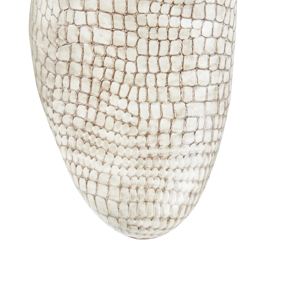 Charlie croc leather flat slip-on mules - beige