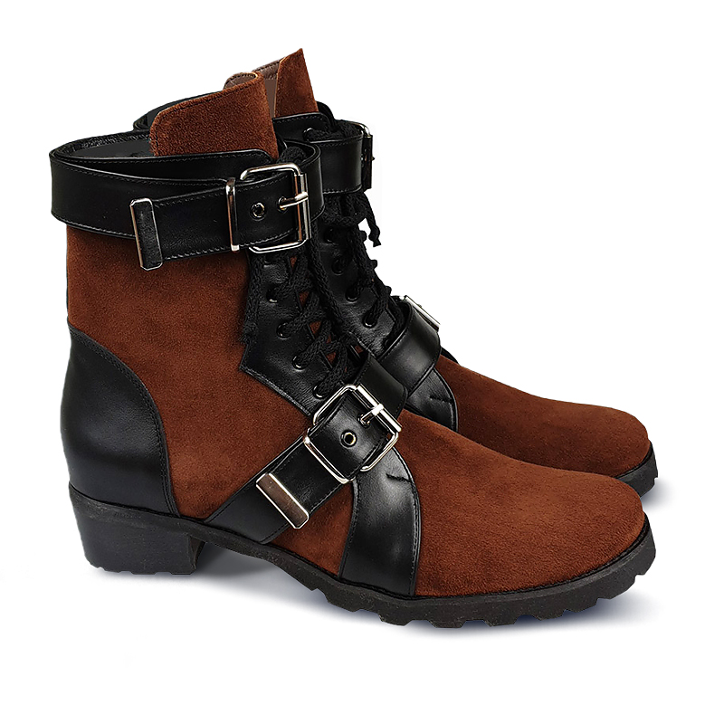 Chloe lace-up ankle boots with straps