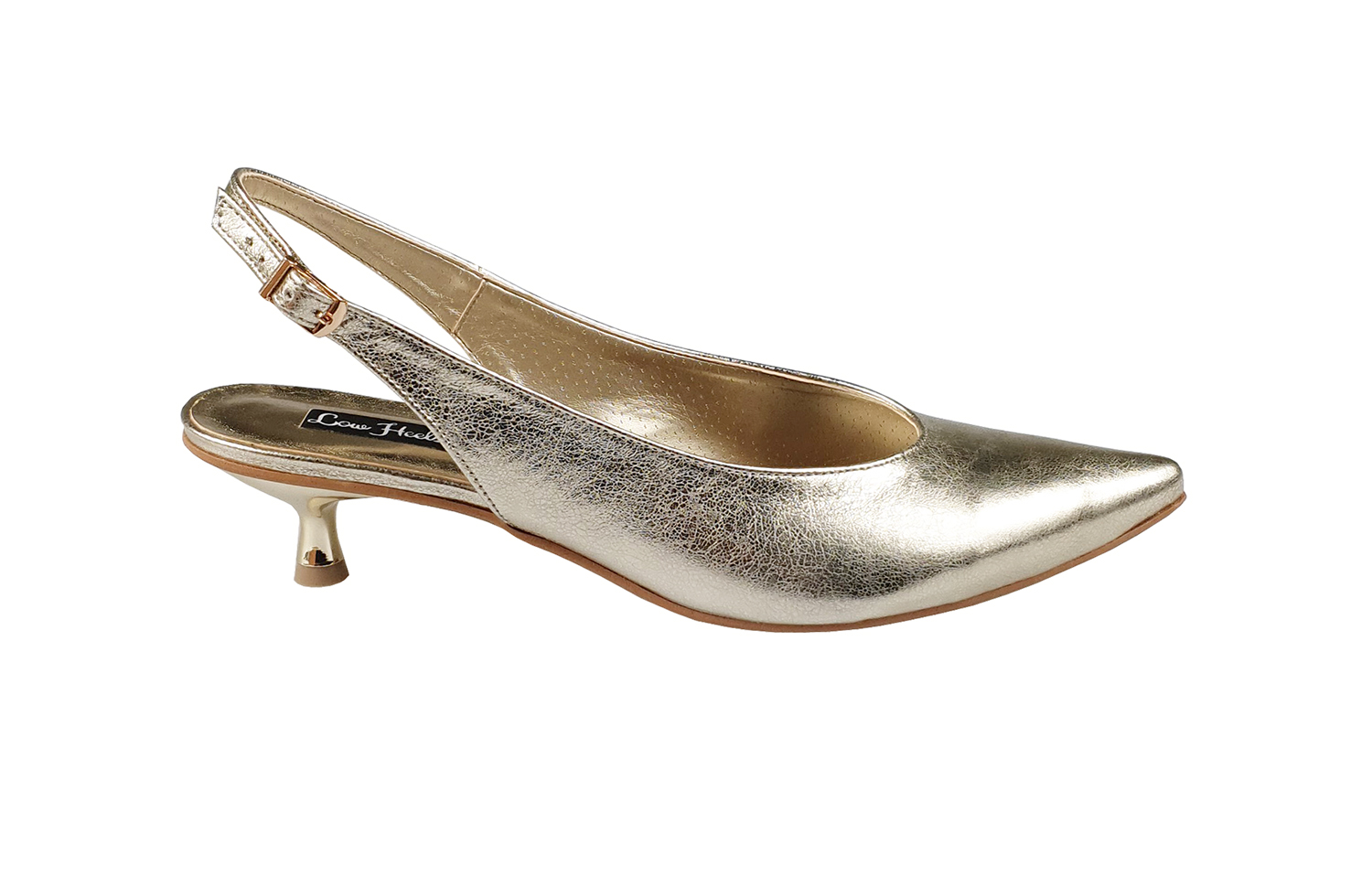 Kiki sling backs in gold leather