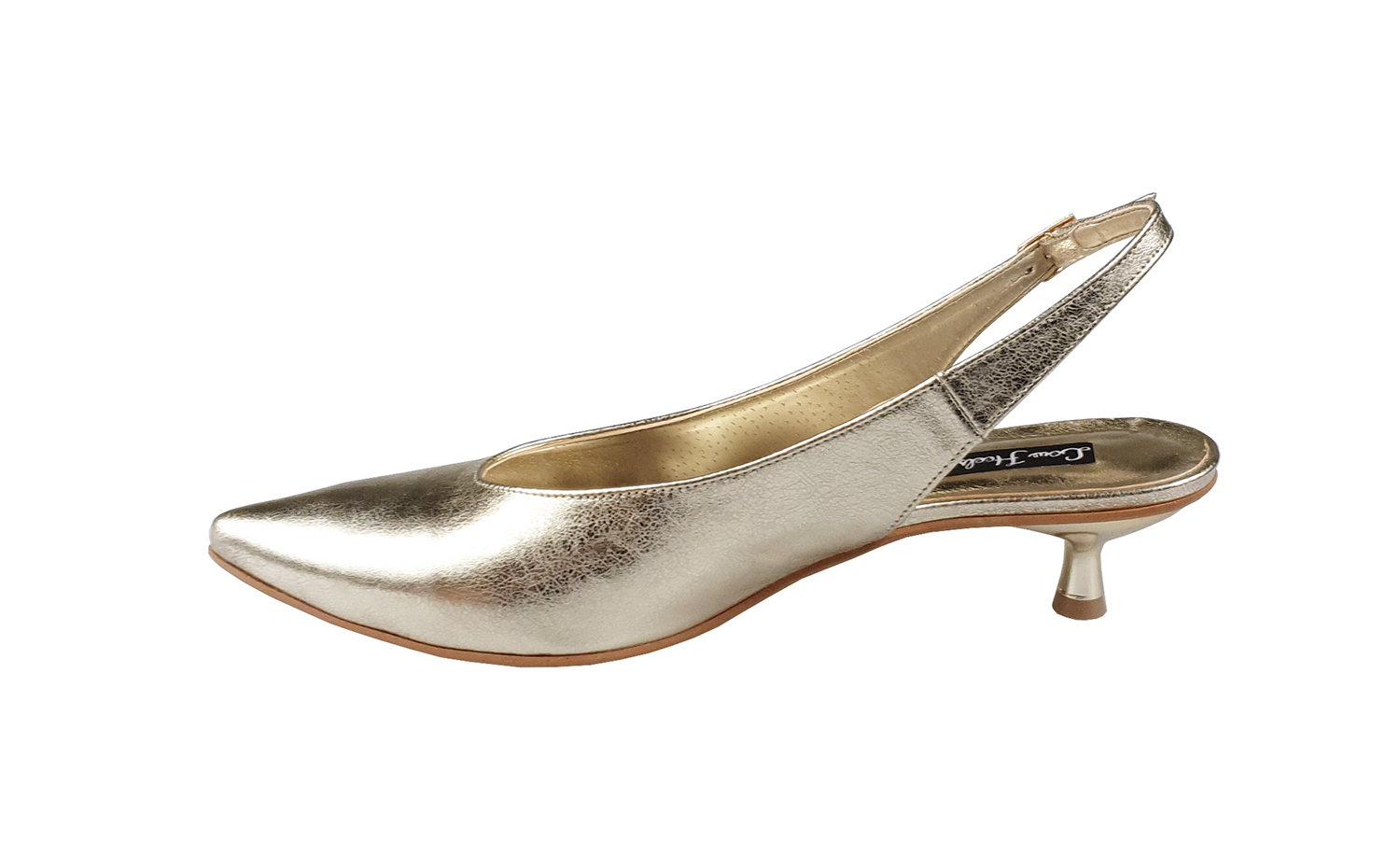 Kiki sling backs in gold leather