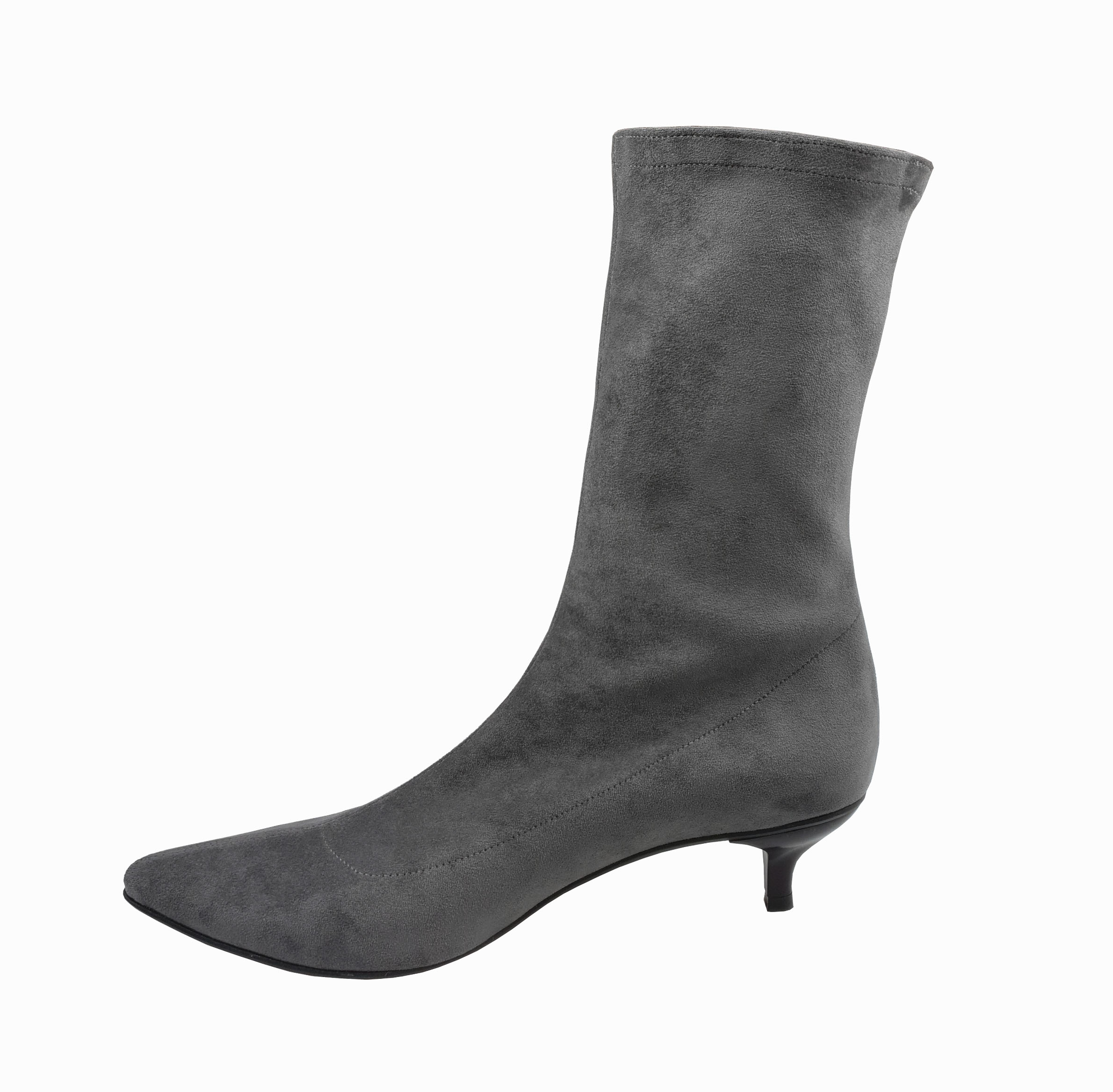 Kitty low heel sock boots in grey