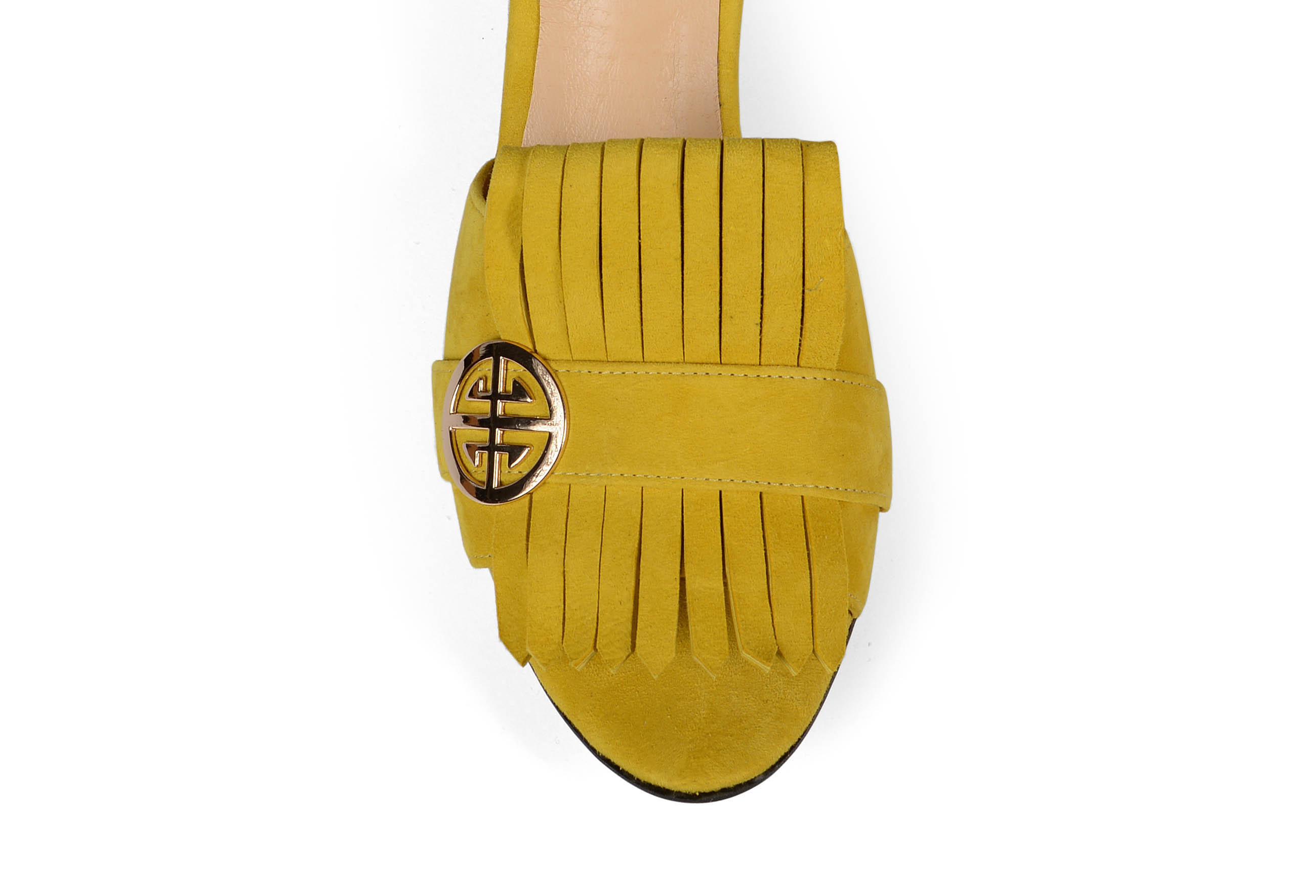 Seren block heel suede mules - yellow