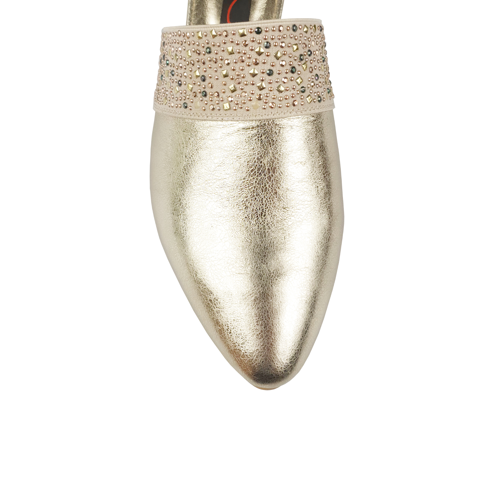 Zara mules with elastic insets in gold leather