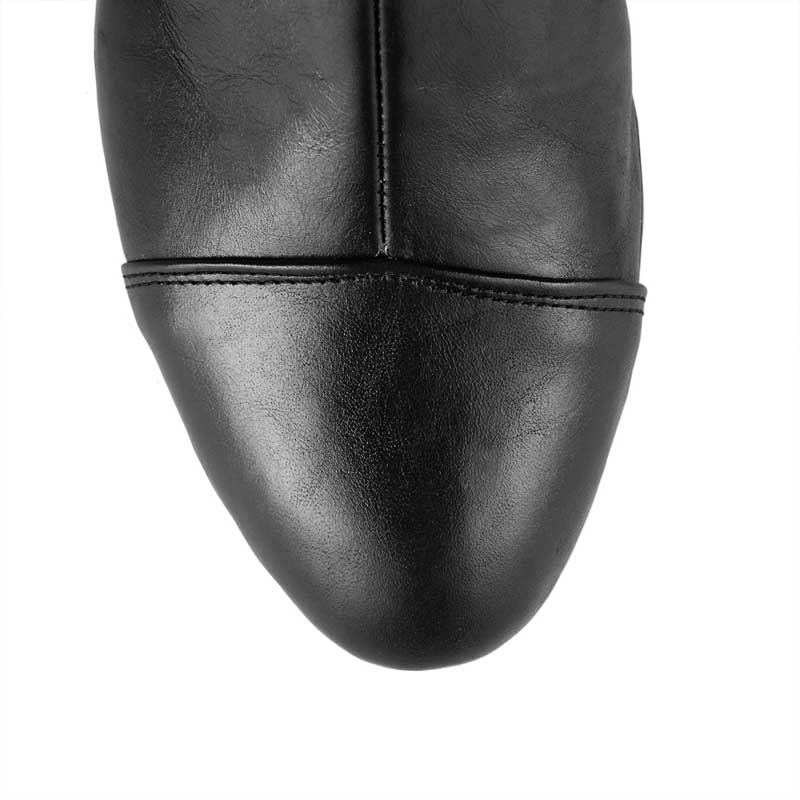 Amelie Leather Heeled Ankle Boots - Black