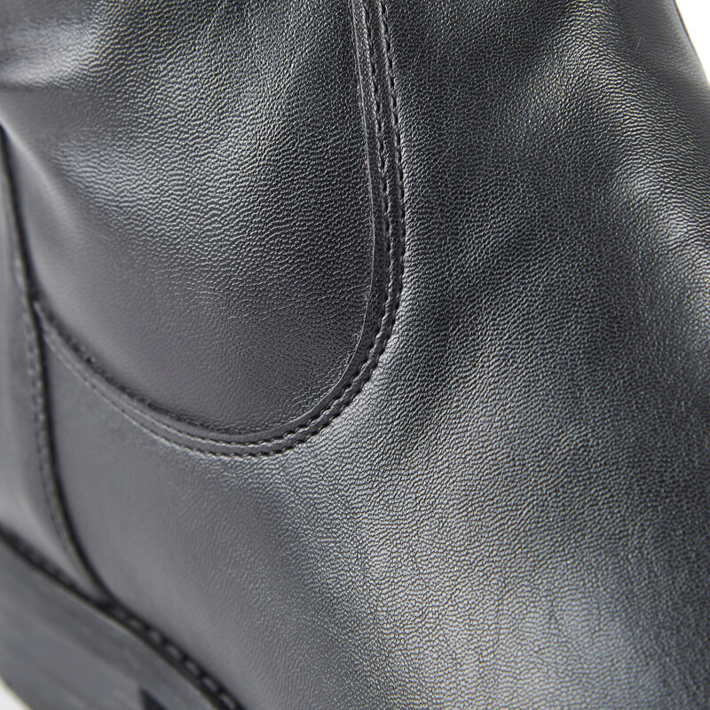 Paula black faux leather over-the-knee boots