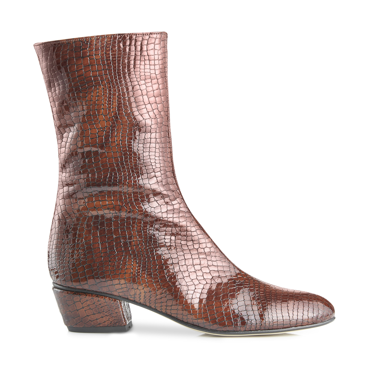 Belle Ankle Boots - Brown Croc