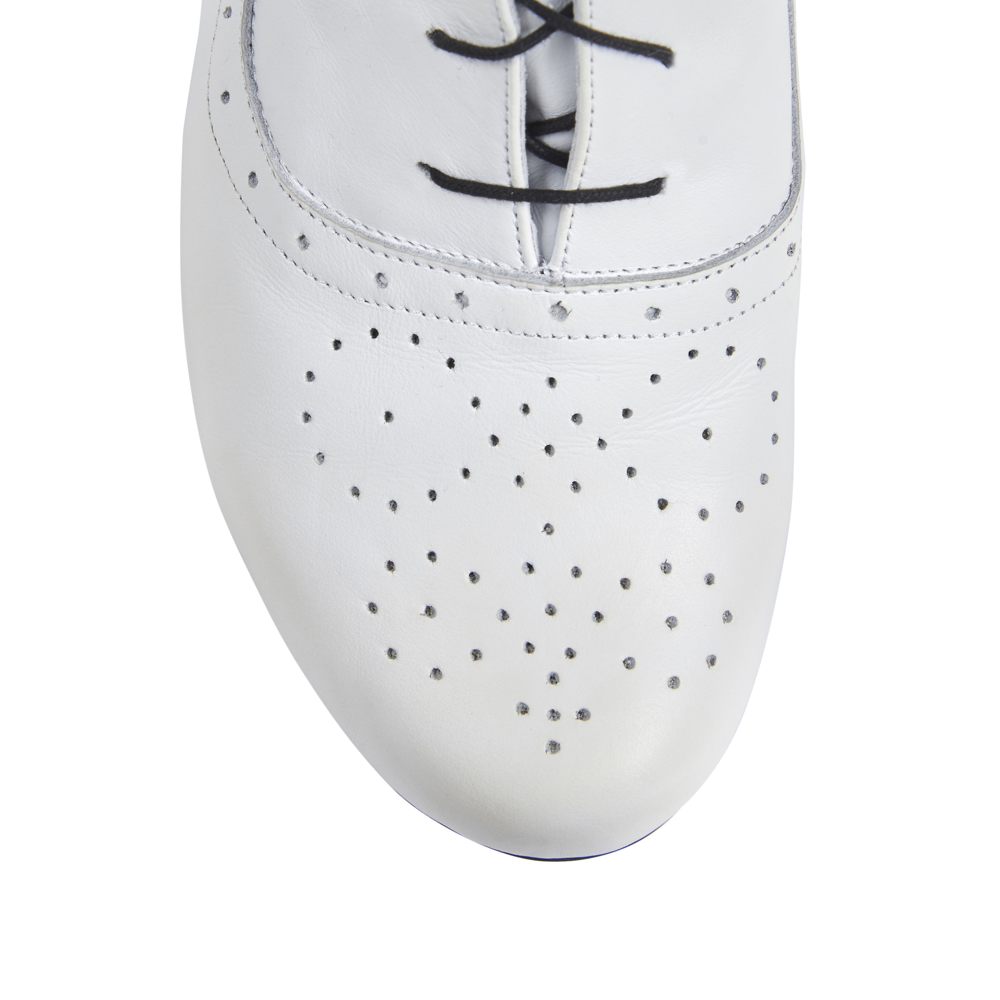Cammy white brogue-detail lace-up ankle boots