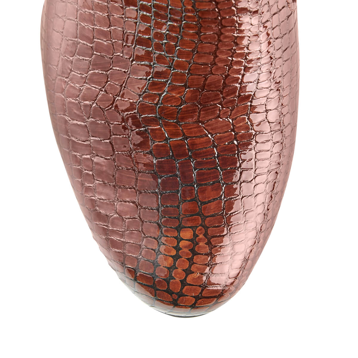 Charlie croc leather flat slip-on mules - brown