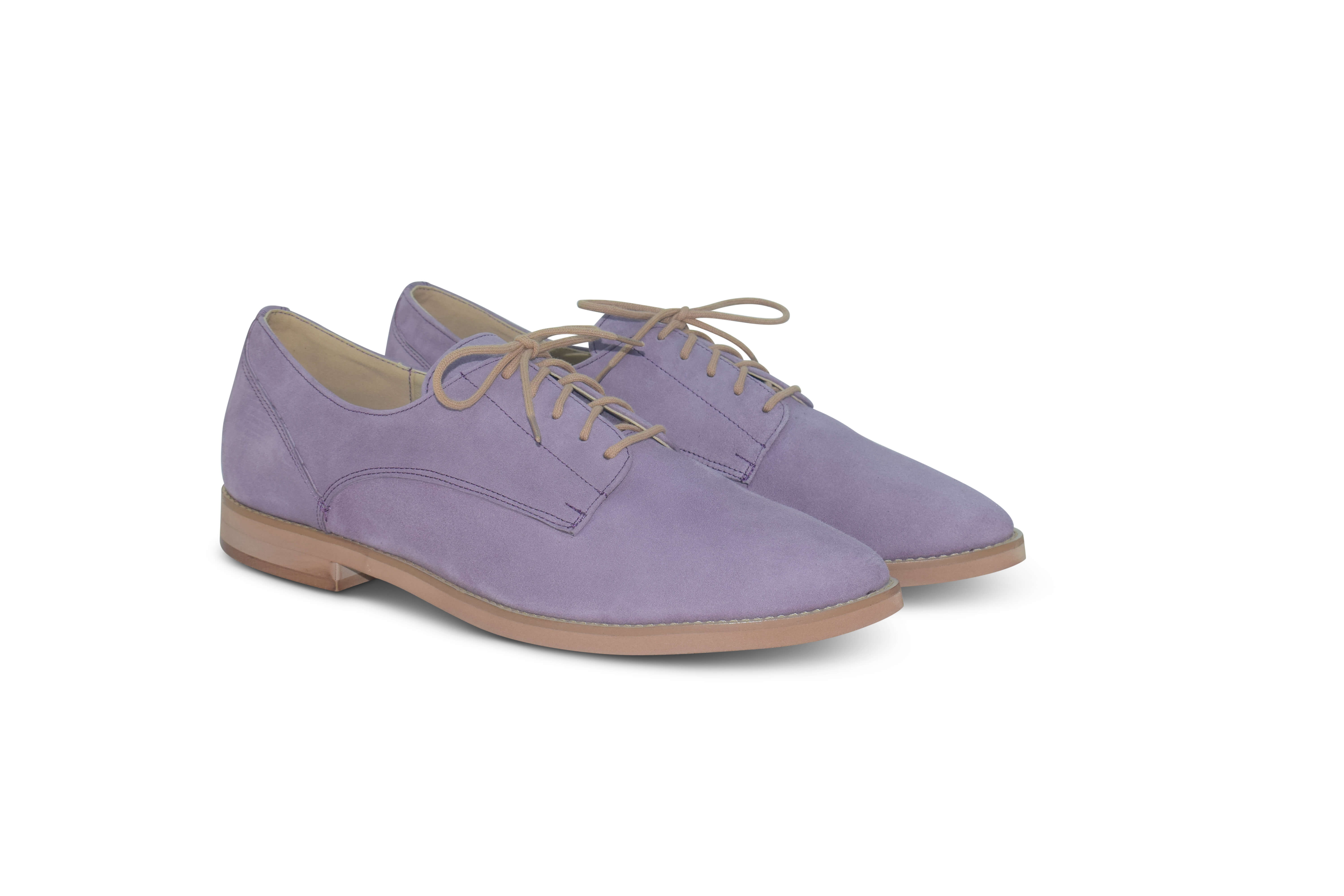 Harriett leather pointed toe Oxfords - lilac