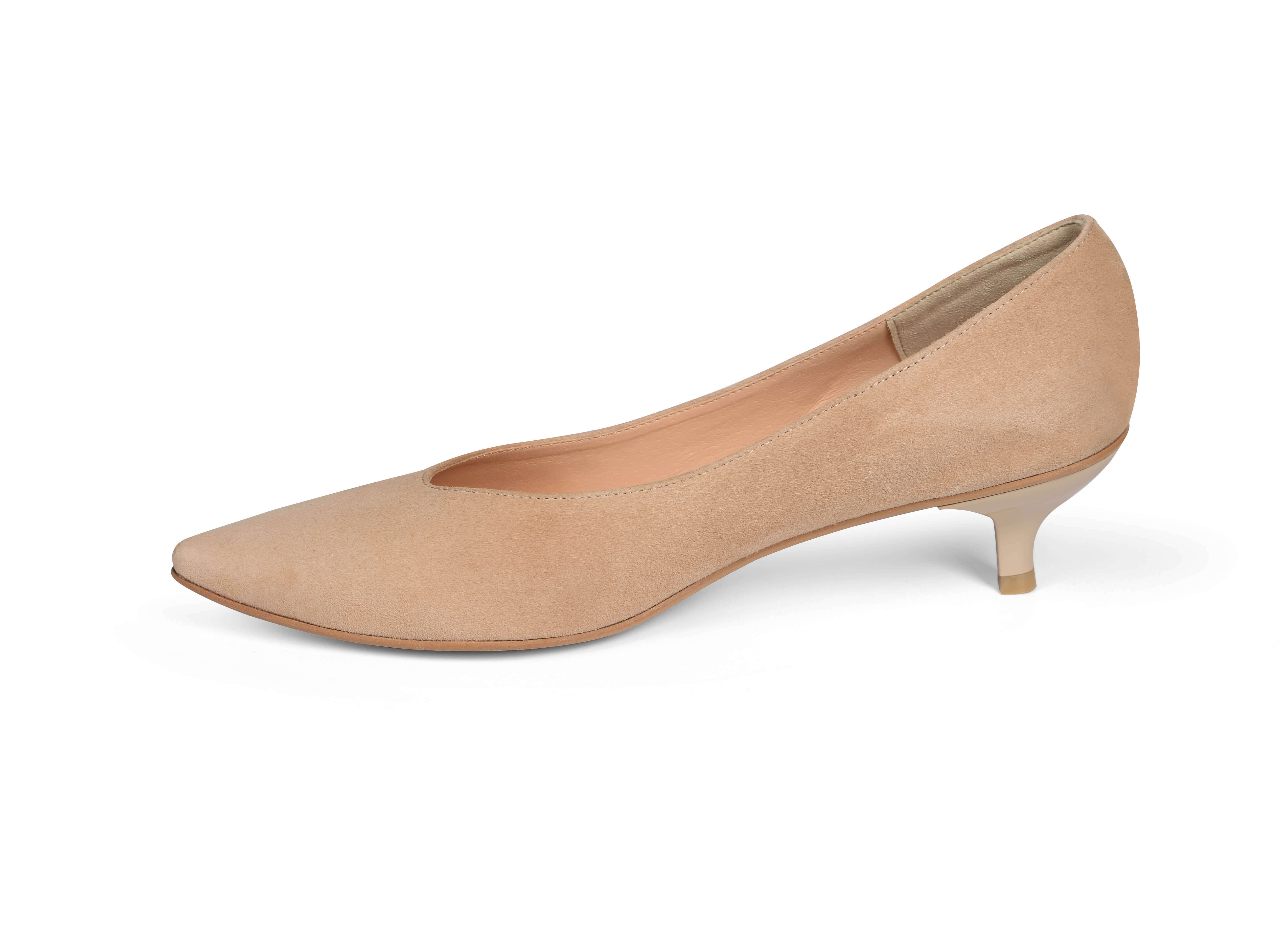 Kiki S pointed toe kitten heels - beige