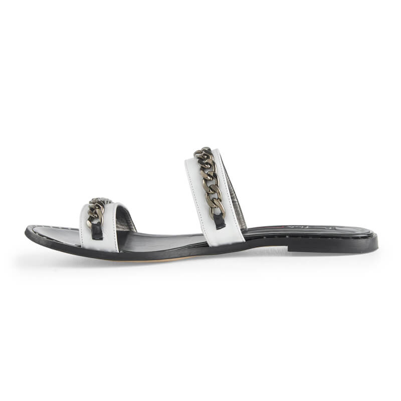 Billie monochrome leather sliders