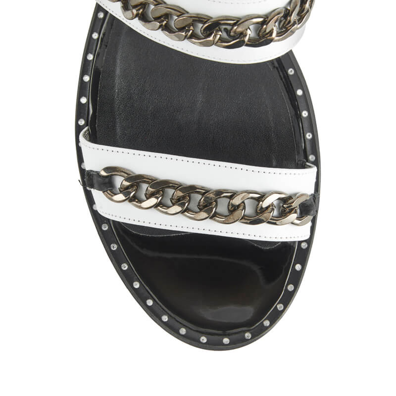 Billie monochrome leather sliders