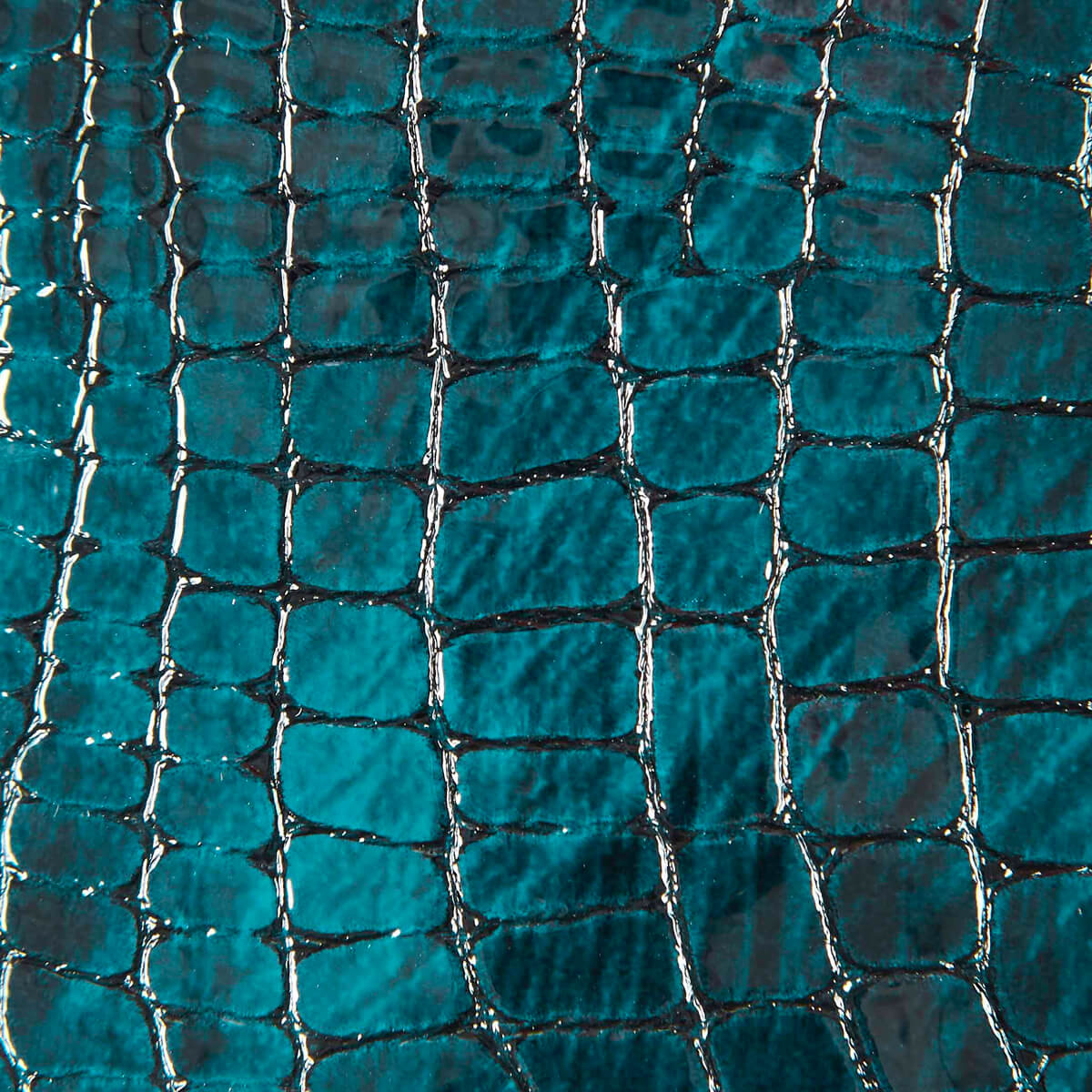 Lou croc leather block heel mules - teal